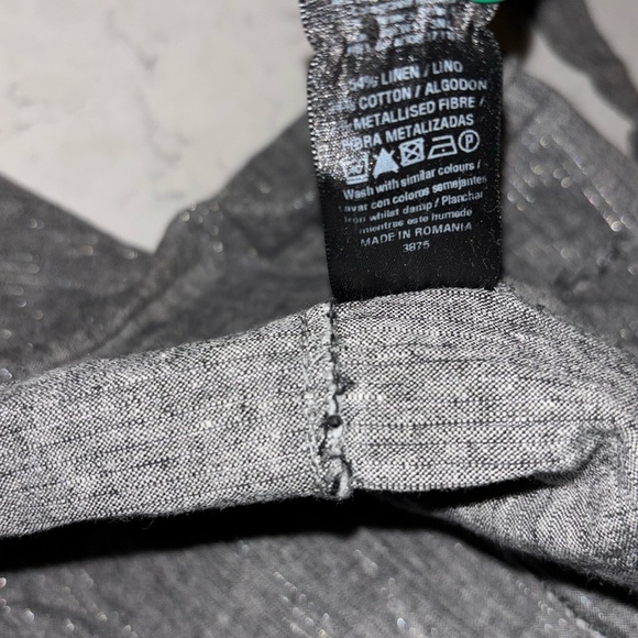 Miss Selfridge 80’s style Grey Linen belted mini dress Sz 10 - Picture 12 of 12